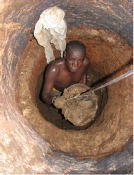 Hand emptying of pit latrine