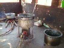Cooking in the kitchen at Aquaid Children's village Namisu